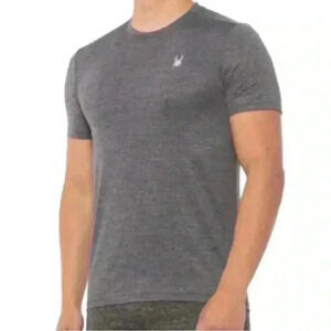 Spyder Men’s Textured Lightweight Knit T-Shirt Short Sleeve Grey Size Small NWT